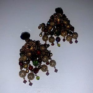 AUTHENTIC ERICKSON BEAMON MURANO GLASS CHANDELIER EARRINGS